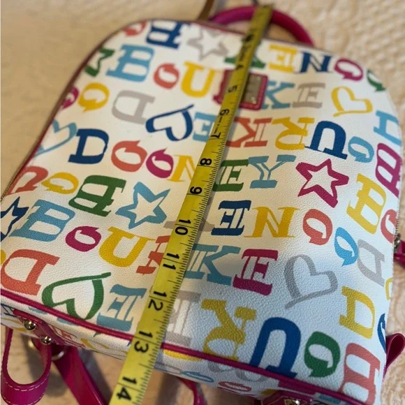Dooney & Bourke Rainbow Letter Logo Print Backpack - Picture 5 of 8